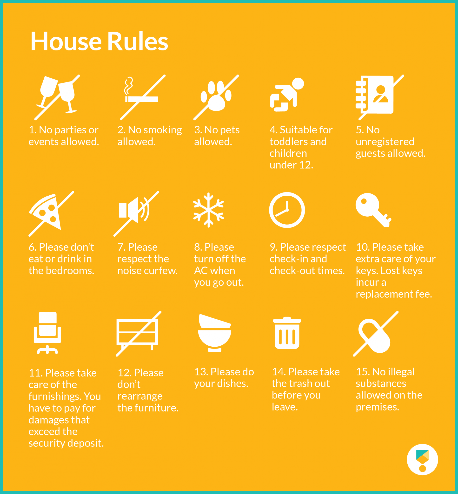 Airbnb example house rules